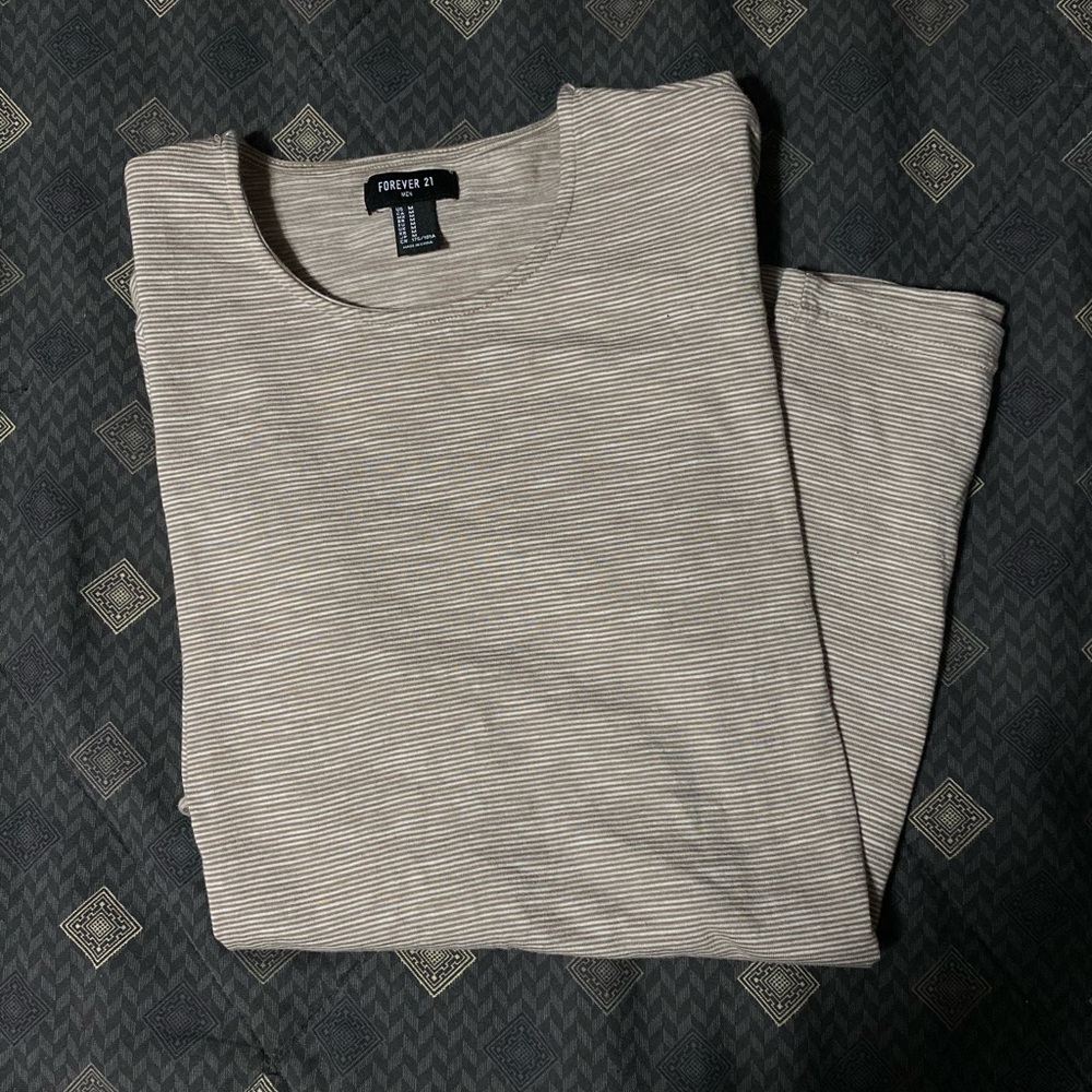Tan Striped Heather Tee